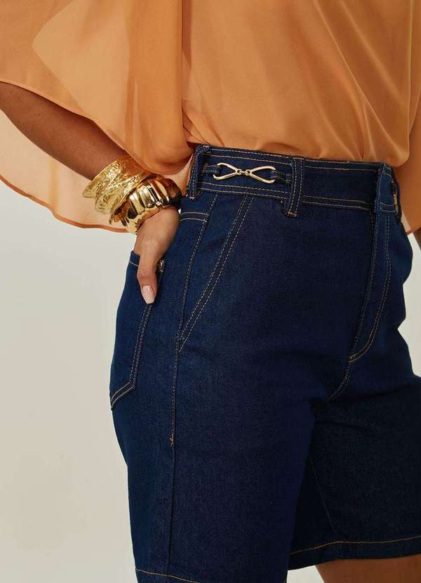 Maria.valentina - Bermuda Maria.Valentina Reta Alta Azul Azul 4