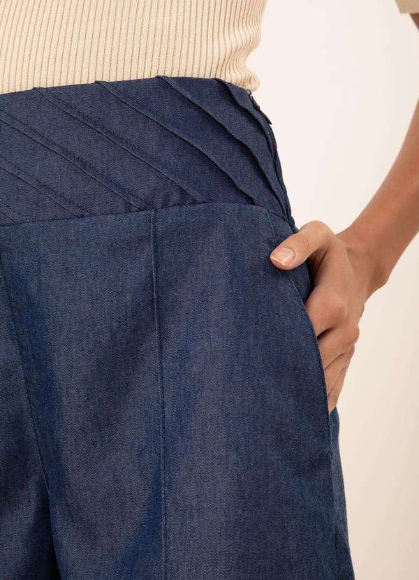 Maria.valentina - Bermuda Maria.Valentina Reta Alta Azul Azul