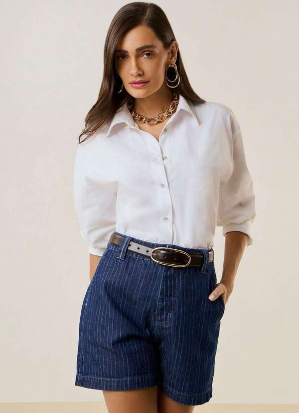 Maria.valentina - Bermuda Maria.Valentina Reta Alta Azul Azul 2