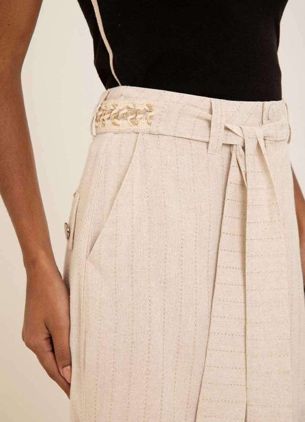 Maria.valentina - Bermuda Maria.Valentina Reta Alta Bege Bege