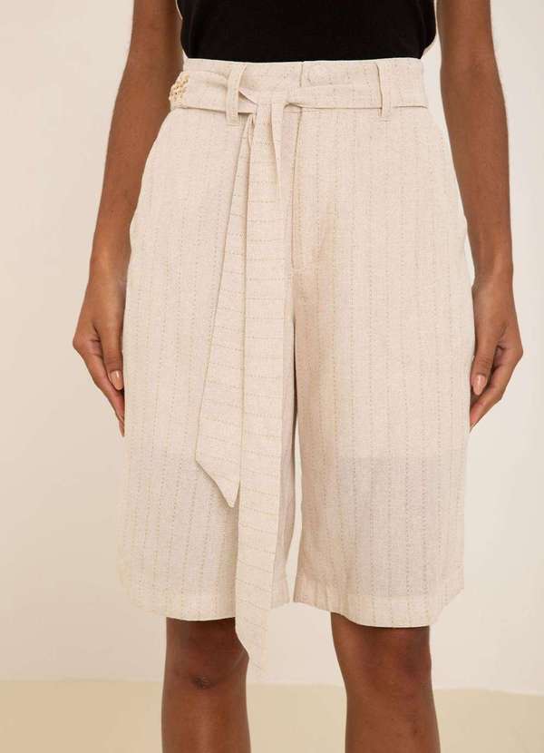 Maria.valentina - Bermuda Maria.Valentina Reta Alta Bege Bege 3