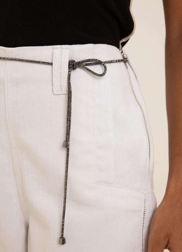 Maria.valentina - Bermuda Maria.Valentina Reta Alta Branco Branco