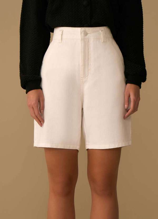 Maria.valentina - Bermuda Maria.Valentina Reta Alta Off White Branco 2