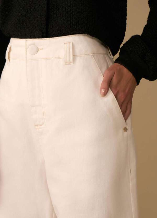 Maria.valentina - Bermuda Maria.Valentina Reta Alta Off White Branco 3