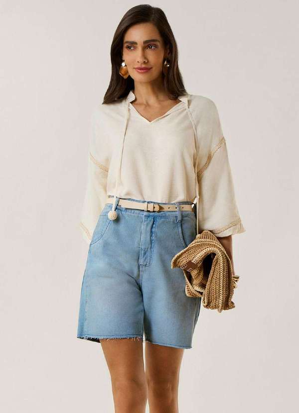 Maria.valentina - Bermuda Maria.Valentina Reta Média Azul Azul