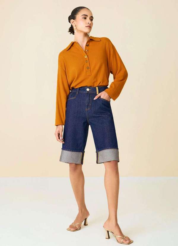 Maria.valentina - Bermuda Maria.Valentina Reta Média Azul Azul