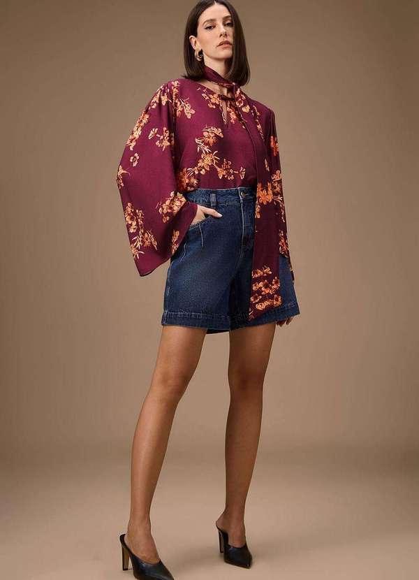 Maria.valentina - Bermuda Maria.Valentina Reta Média Azul Azul