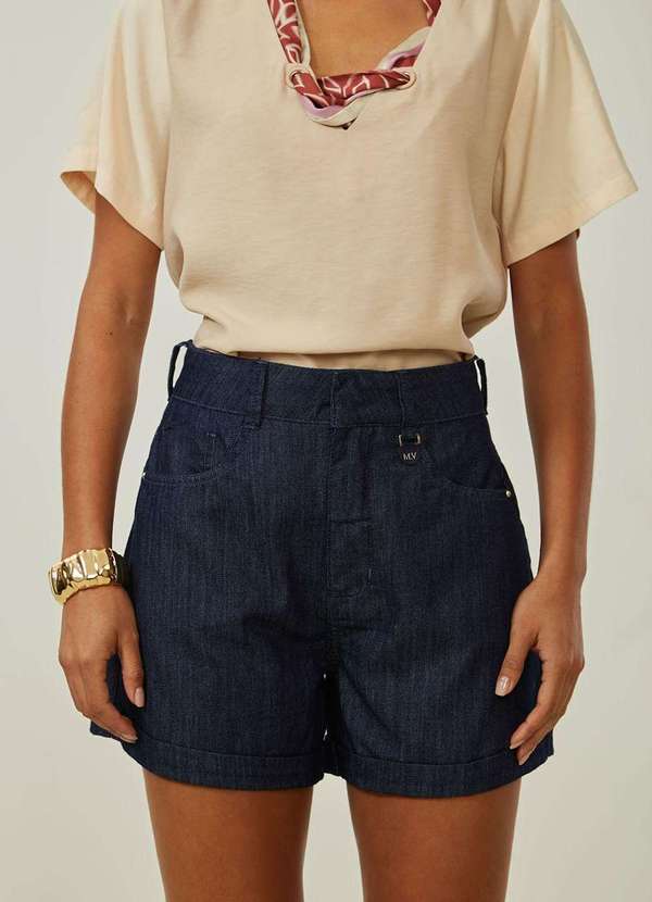 Maria.valentina - Shorts Maria.Valentina Ajustado Alta Azul Azul 2