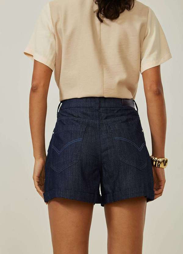 Maria.valentina - Shorts Maria.Valentina Ajustado Alta Azul Azul 3