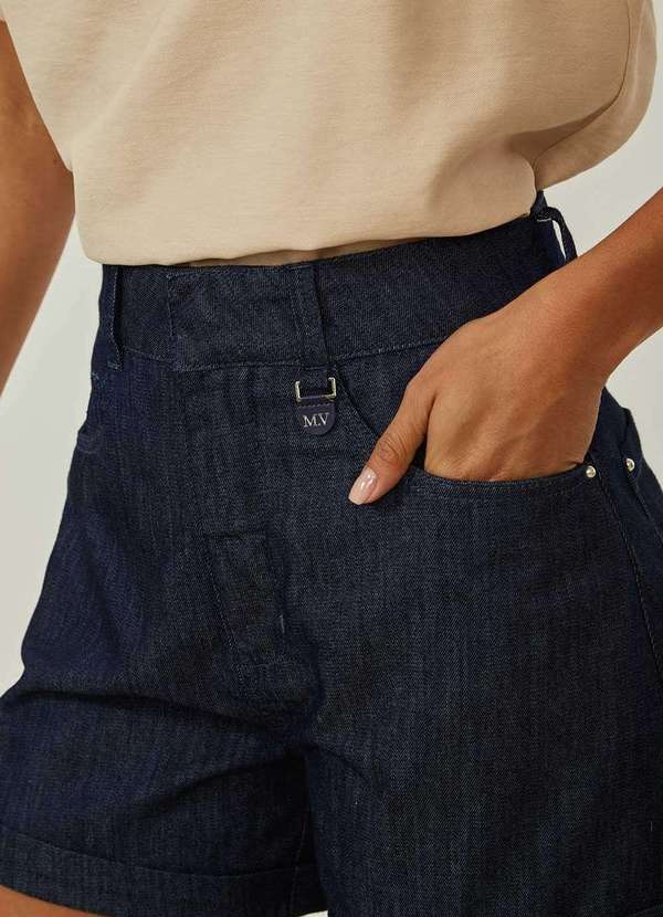 Maria.valentina - Shorts Maria.Valentina Ajustado Alta Azul Azul 4