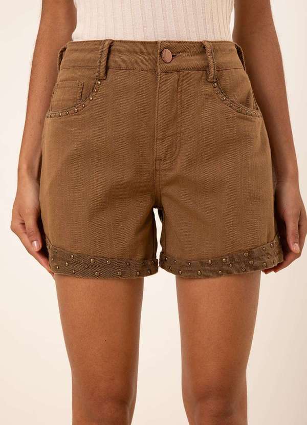 Maria.valentina - Shorts Maria.Valentina Amplo Média Marrom Marrom