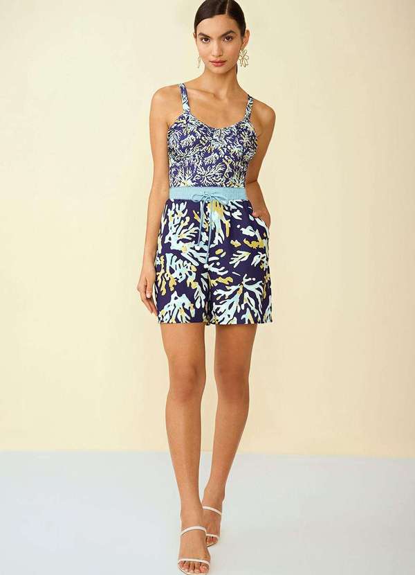 Maria.valentina - Shorts Maria.Valentina Comfort com Cordão Azul Marinho Azul