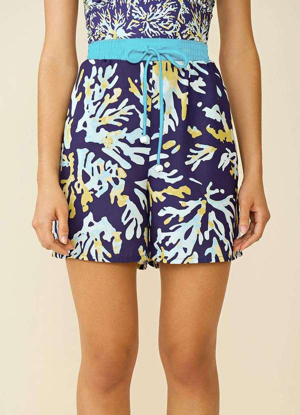 Maria.valentina - Shorts Maria.Valentina Comfort com Cordão Azul Marinho Azul 2
