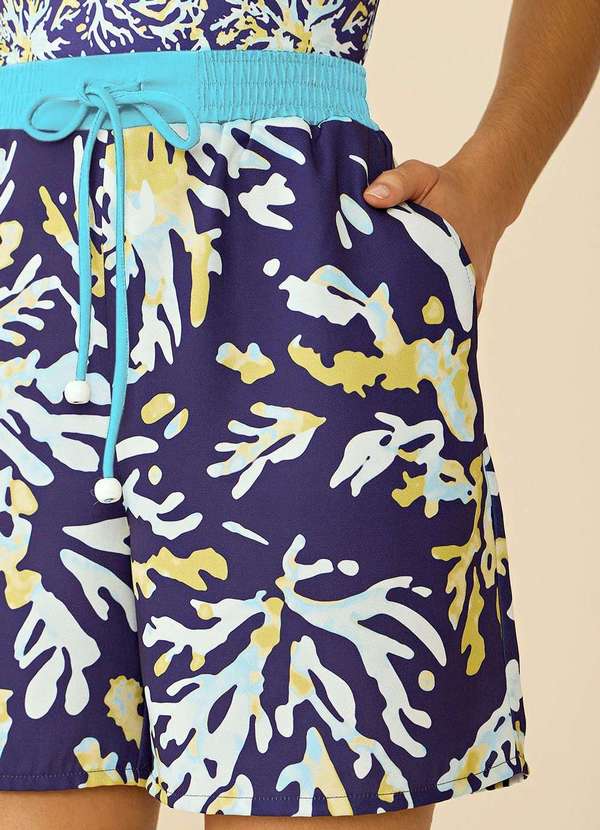 Maria.valentina - Shorts Maria.Valentina Comfort com Cordão Azul Marinho Azul 3