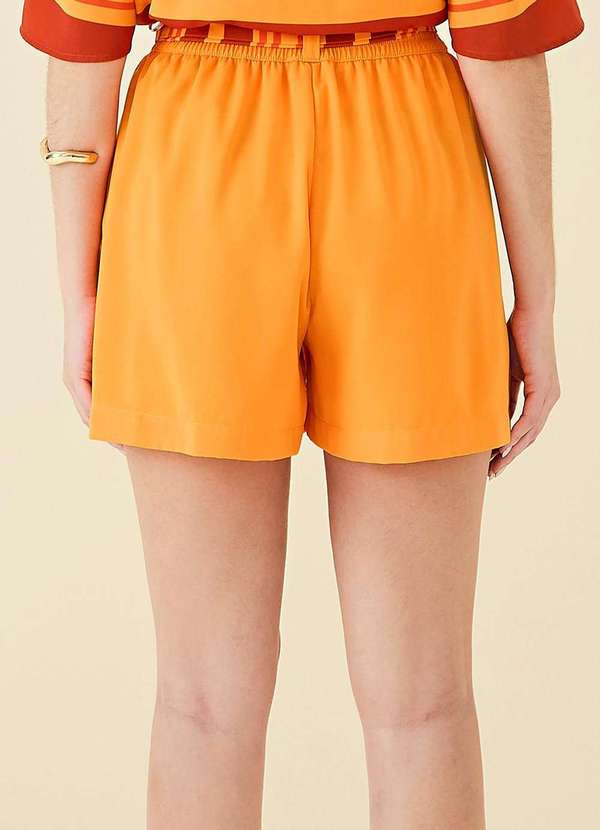 Maria.valentina - Shorts Maria.Valentina Meia Coxa com Faixa Laranja Laranja