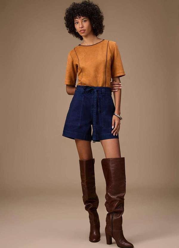 Maria.valentina - Shorts Maria.Valentina Reto Alta Azul Azul