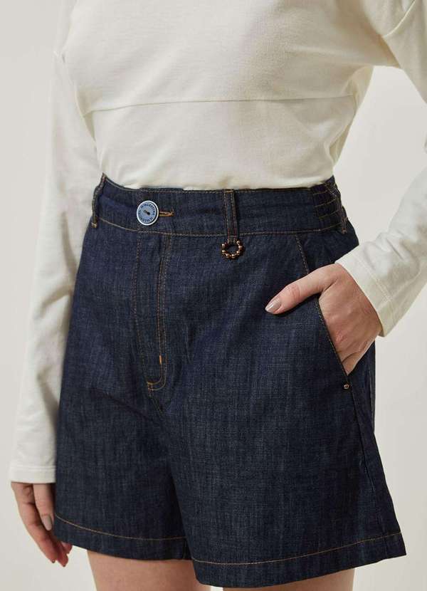 Maria.valentina - Shorts Maria.Valentina Reto Alta Azul Azul 4