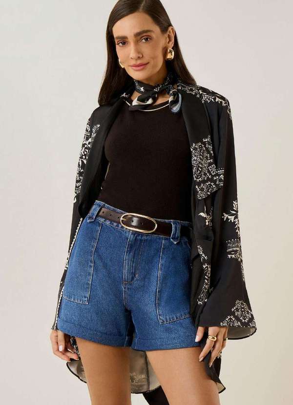 Maria.valentina - Shorts Maria.Valentina Reto Alta Azul Azul