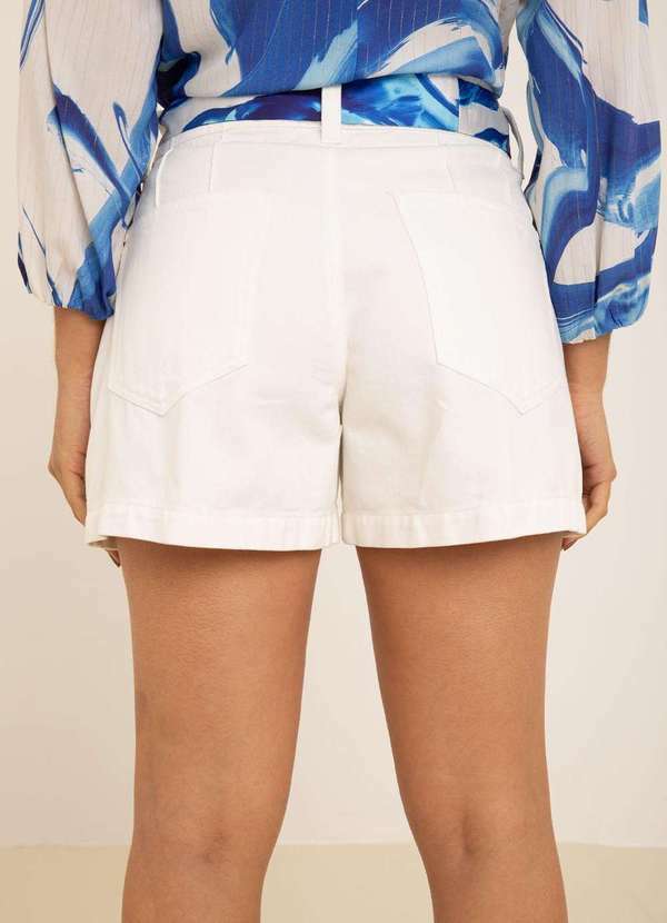 Maria.valentina - Shorts Maria.Valentina Reto Alta Off White Branco