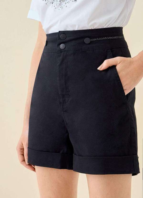 Maria.valentina - Shorts Maria.Valentina Reto Alta Preto Preto 3