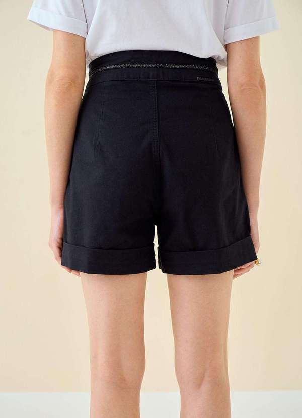 Maria.valentina - Shorts Maria.Valentina Reto Alta Preto Preto 4