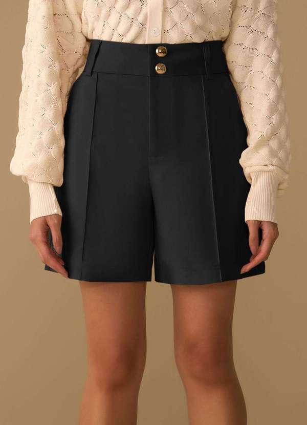 Maria.valentina - Shorts Maria.Valentina Reto Alta Preto Preto 4