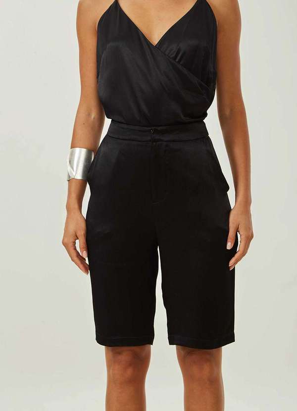 Maria.valentina - Shorts Maria.Valentina Reto Alta Preto Preto 2