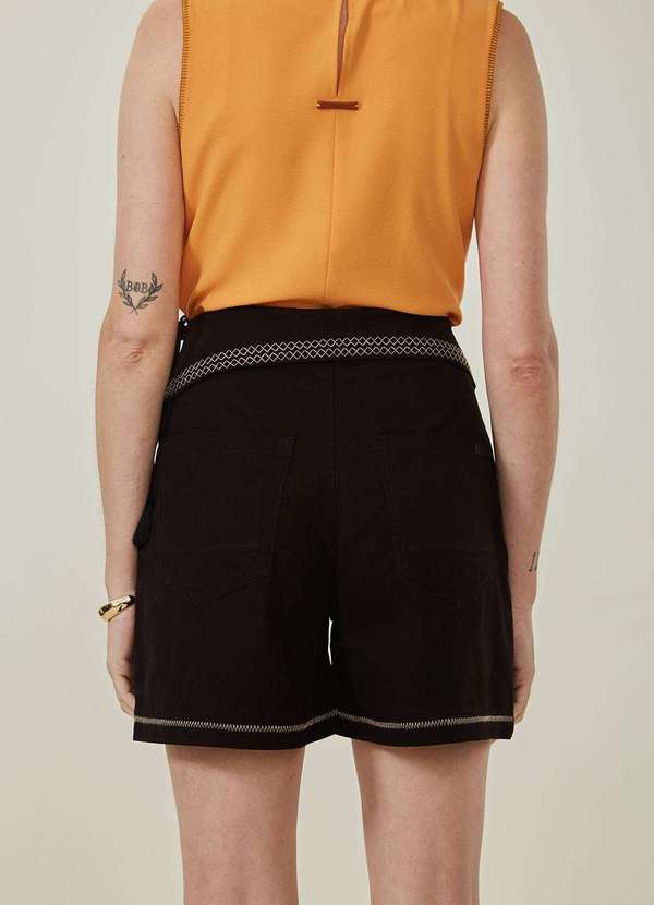 Maria.valentina - Shorts Maria.Valentina Reto Alta Preto Preto 4