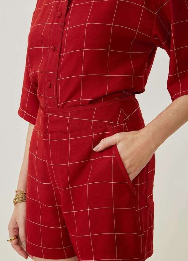 Maria.valentina - Shorts Maria.Valentina Reto Alta Vermelho Vermelho 2