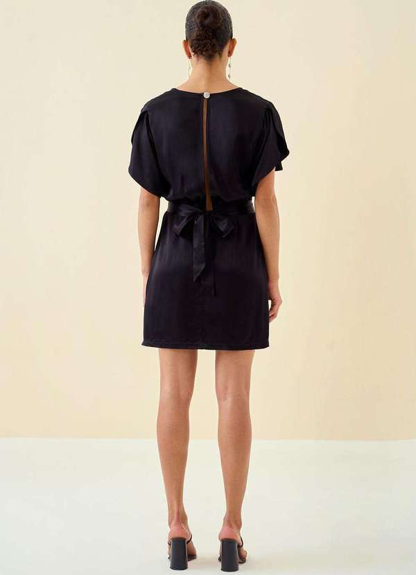 Maria.valentina - Vestido Maria.Valentina Ajustado Decote V Manga Curta Curto Preto Preto 4