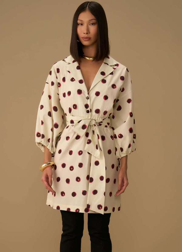 Maria.valentina - Vestido Maria.Valentina Ajustado Decote V Manga Longa Curto Bege Bege 2