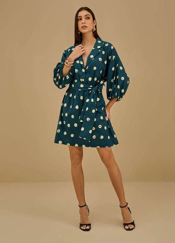 Maria.valentina - Vestido Maria.Valentina Ajustado Decote V Manga Longa Curto Verde Verde