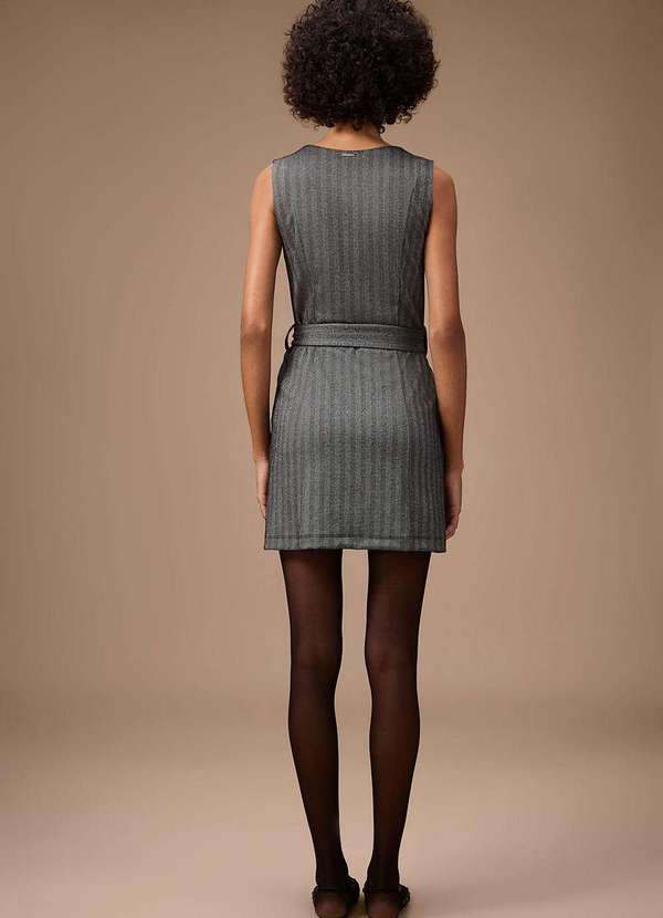 Maria.valentina - Vestido Maria.Valentina Solto Decote V sem Manga Curto Cinza Cinza 4