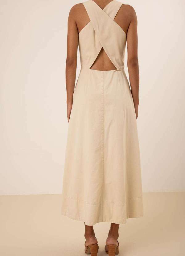 Maria.valentina - Vestido Maria.Valentina Solto Decote Transpassado com Alça Longo Branco