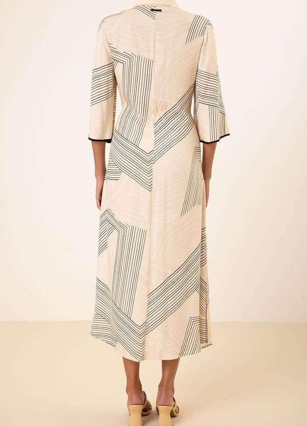 Maria.valentina - Vestido Maria.Valentina Solto Gola Clássica Manga Curta Midi Pret Preto 3