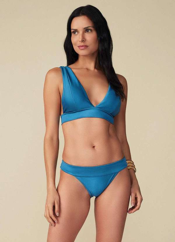 Maria.valentina - Biquíni Maria.Valentina Decote V com Amarração Azul Azul