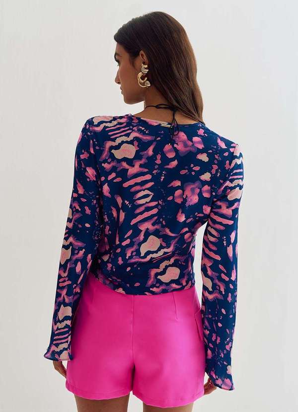 Zinco - Blusa Lebôh Decote V Manga Longa Abertura Frente Roxo Roxo 3