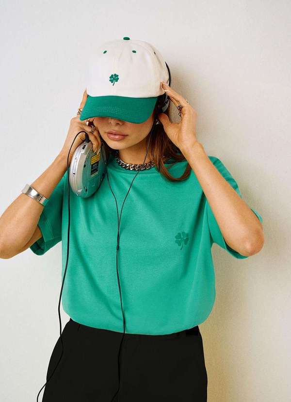 Zinco - Camiseta Zinco Oversized Decote Careca Manga Curta Alongada Verde Verde