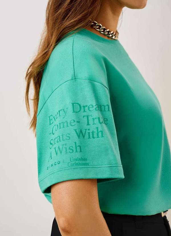 Zinco - Camiseta Zinco Oversized Decote Careca Manga Curta Alongada Verde Verde 3