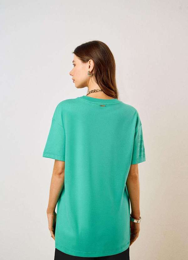 Zinco - Camiseta Zinco Oversized Decote Careca Manga Curta Alongada Verde Verde 4