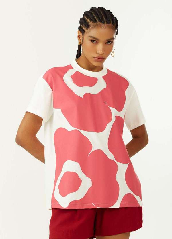 Zinco - Camiseta Zinco Oversized Decote Careca Manga Curta Alongada Off W Branco