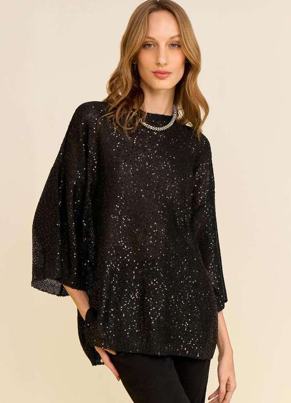 Zinco - Camiseta Zinco Oversized Decote Careca Manga Curta Alongada Preto Preto