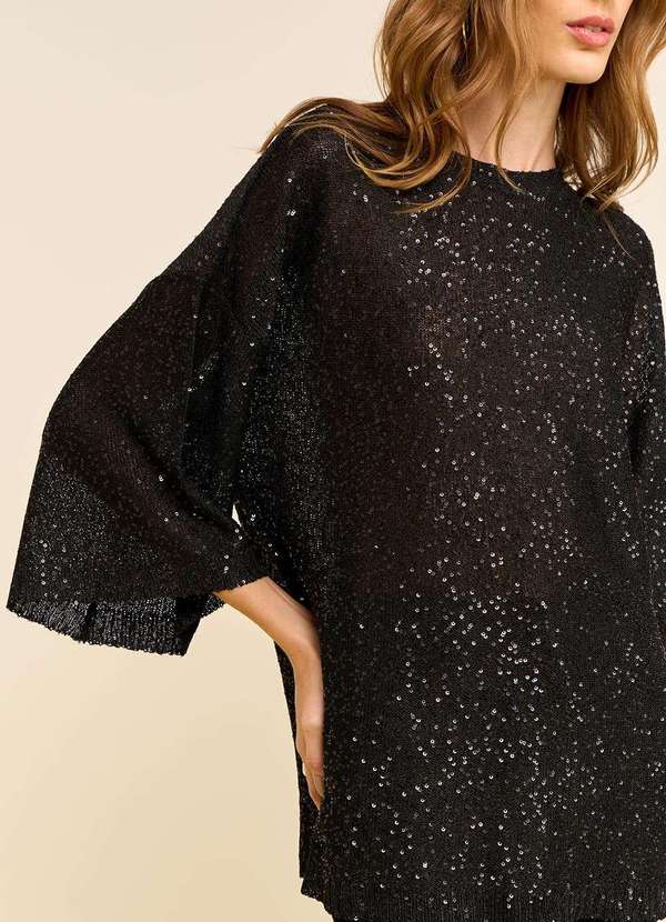 Zinco - Camiseta Zinco Oversized Decote Careca Manga Curta Alongada Preto Preto 2