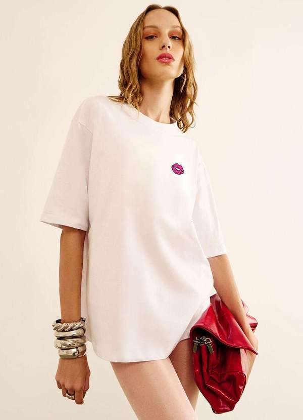 Zinco - Camiseta Zinco Solta Decote Careca Manga Curta Padrão Off White Branco 2