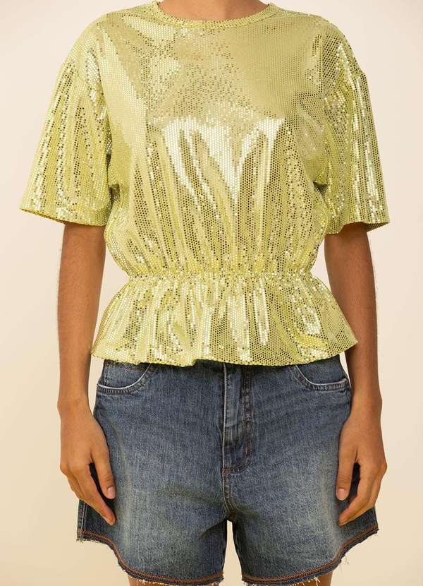 Zinco - Camiseta Zinco Solta Decote Careca Manga Curta Padrão Verde Verde 2