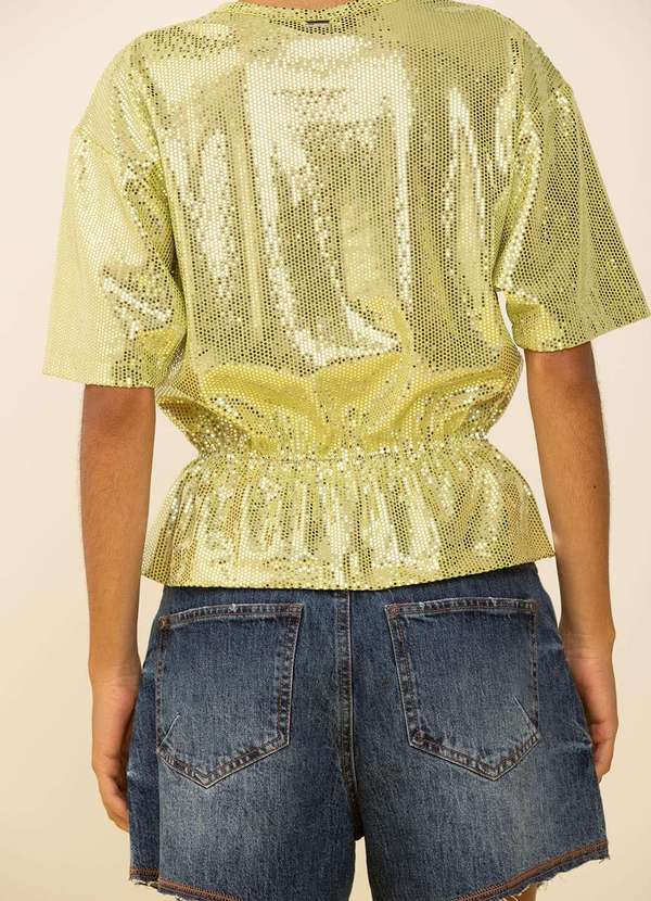 Zinco - Camiseta Zinco Solta Decote Careca Manga Curta Padrão Verde Verde 3