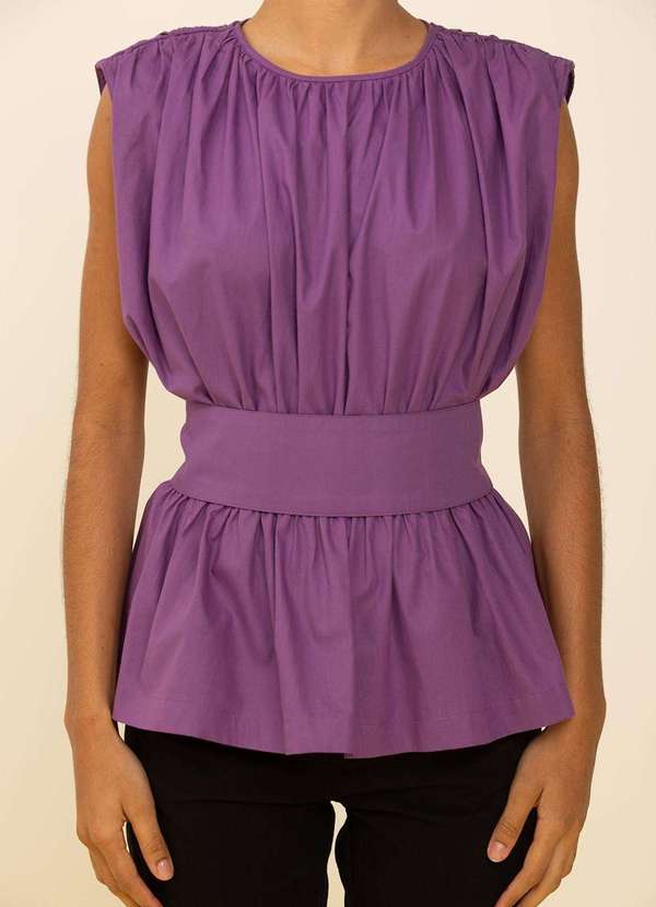 Zinco - Regata Zinco Ajustada Decote Canoa Padrão Roxo Roxo 2