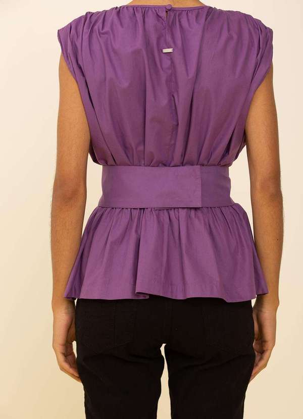 Zinco - Regata Zinco Ajustada Decote Canoa Padrão Roxo Roxo 3