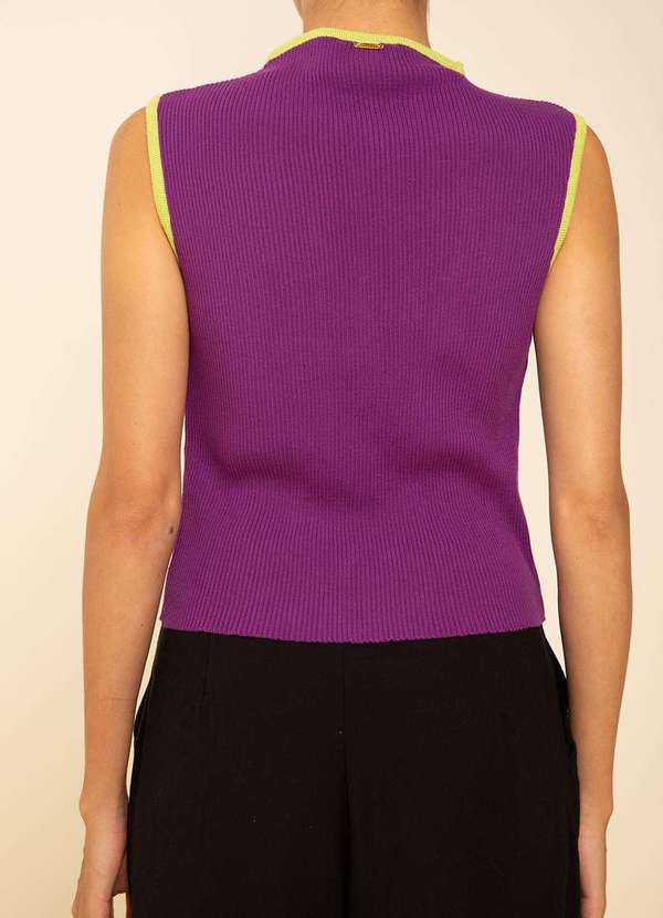 Zinco - Regata Zinco Ajustada Decote Careca Padrão Roxo Roxo 3