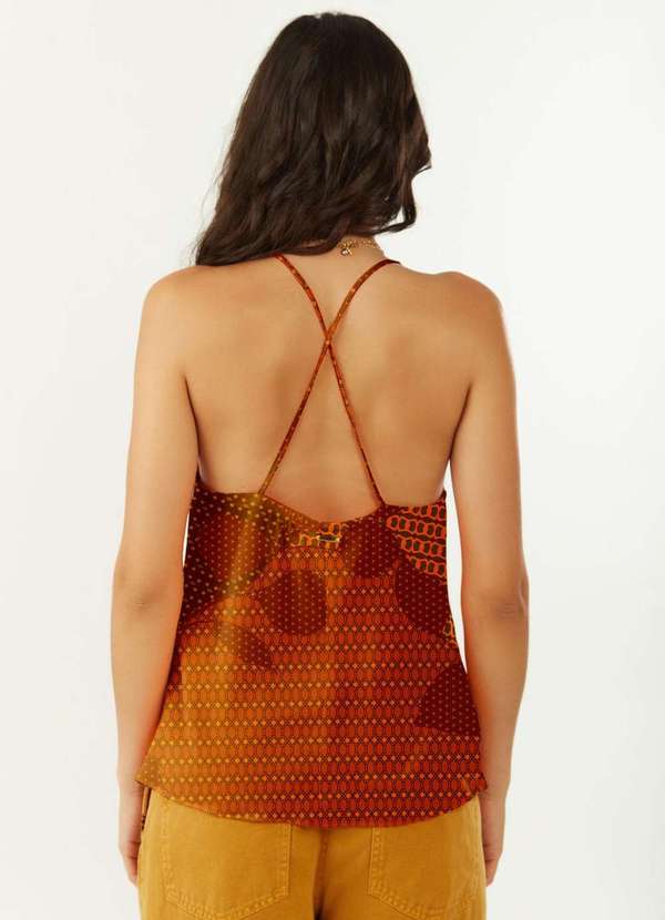 Zinco - Regata Zinco Ajustada Decote V Padrão Bordo Vermelho 3